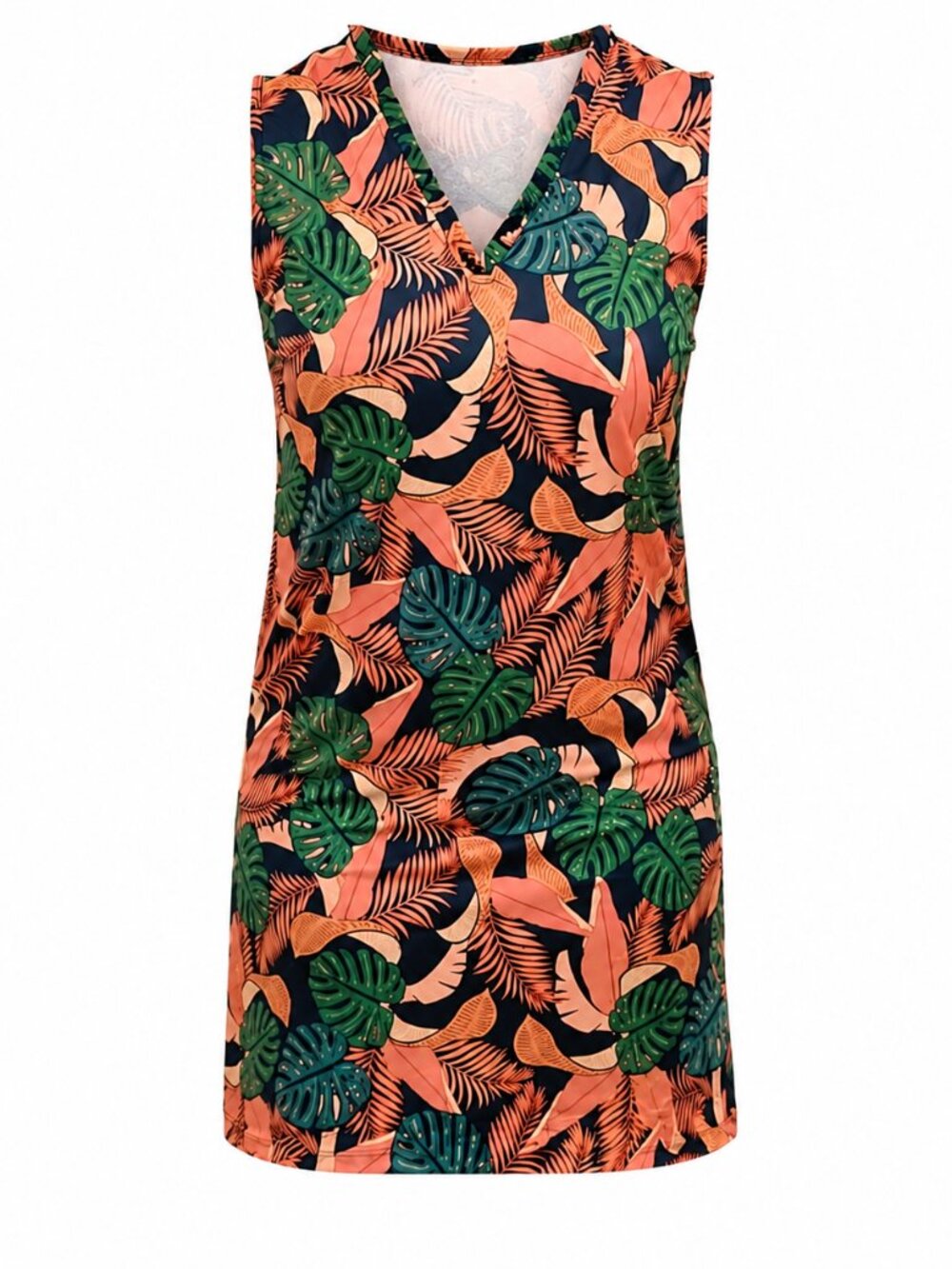 STELLA PARKER SUN PROTECTOR TROPICAL PRINT SHIFT, UPF 50, SIZE L, TRAVELABLE!